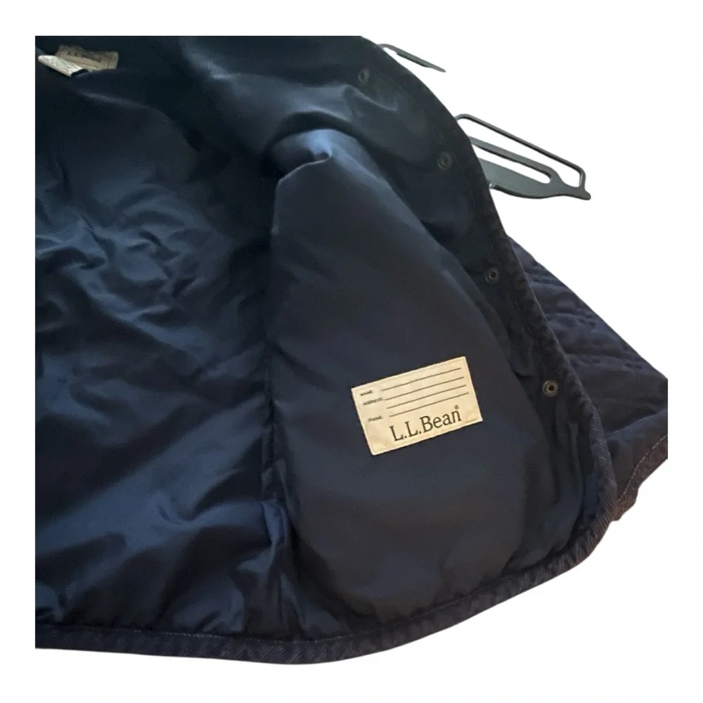 L.L. Bean Girls Quilted‎ Barn Jacket Navy Blue w/ Corduroy Trim M (10–12)